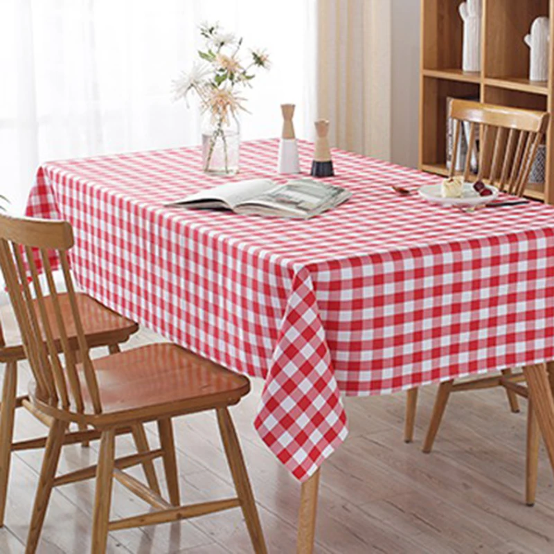 Red Grid Wedding Party Tableware Paper Plate Cup Tablecloth Knives Fork Spoon Birthday Decoration Baby Shower Supplies