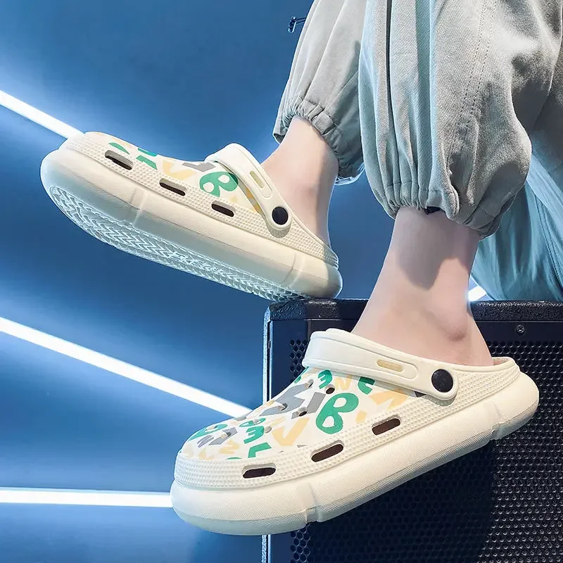 

Мужская обувь на платформе, домашние пляжные шлепанцы для прогулок, домашние удобные дизайнерские роскошные летние распродажи, мужские тапочки из ПВХ Y2k Eva