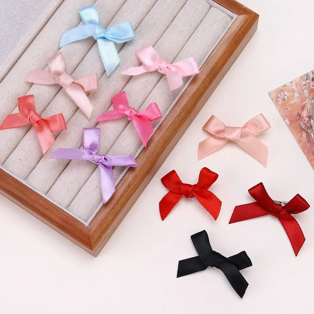 18Pcs Ins Girls Bows Mini Hair Clips Metal Hairpin Headwear Barrette Handmade Ribbon Bow Bangs Clip Fashion Hair Accessories