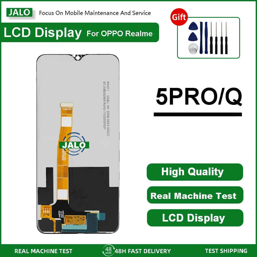 مجموعة شاشة JALO مناسبة لـ OPPO Realme 3PRO 5PRO 6 6S 7 شاشة عرض متكاملة شاشة LCD تعمل باللمس استبدال لوحة ال سي دي