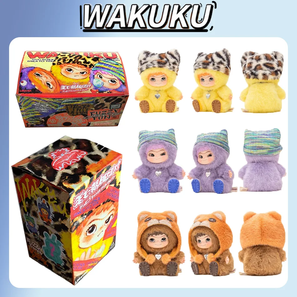 高品質ブラインドボックス　ワククウキツネぬいぐるみ　ファジーでトレンディな楽しいパーティーシリーズ　可愛いワククウ人形ペンダント　アクションフィギュア　ミステリーボックスおもちゃ