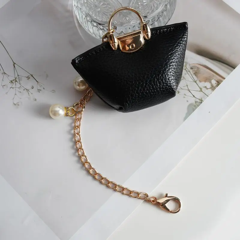 

Mini Ladies Leather Keychain Bag Charm Jewelry Cute Purse Fashionable Women's Cute Handbag Accessory