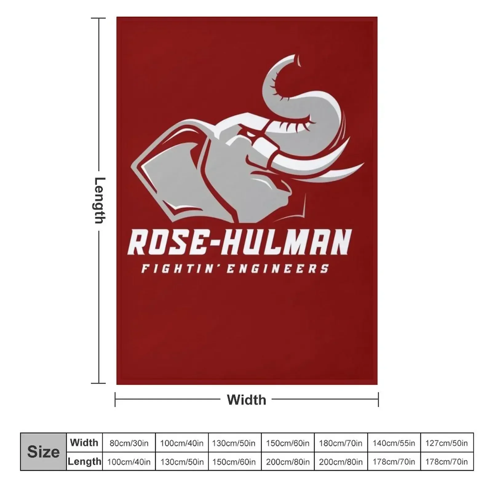 The Rose Hulman Fightin' Engineers Throw Blanket couch cozy soft plush fuzzy picnic outdoor blanket