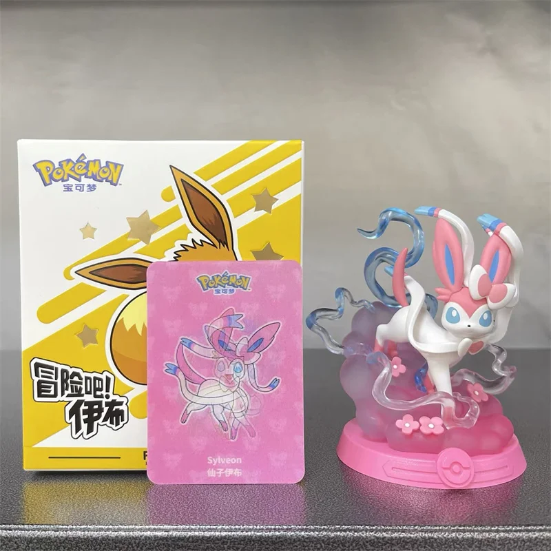 9Pcs/Box Pokemon Go Eevee Take An Adventure Series Sylveon Jolteon Flareon Glacia Umbreon Espeon Pokemon Figure Model boxed