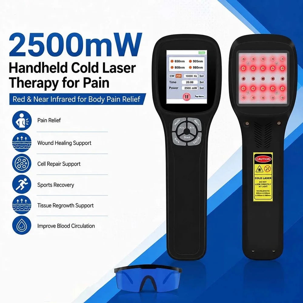 Frovab LLLT Cold Laser Pain Relief Device 2500mW 650nm 808nm 980nm Cold Laser Therapy Machine for Sprain Sciatica Arthritis