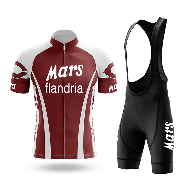 

Mars Flandria retro cycling jersey Men's short-sleeved cycling clothing summer breathable cycling clothing