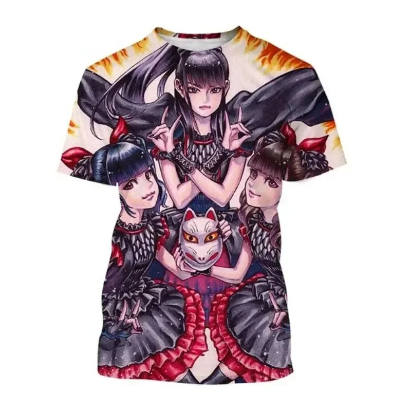 Music Group Babymetal 3D Print T Shirt Unisex Super Cool Street Style Round Neck Short Sleeve Hip Hop Harajuku Oversized T-shirt