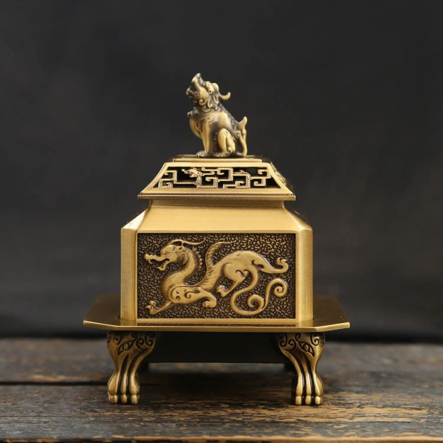 Four mythical beasts dragon tiger bird tortoise Incense Burner Statue for Tea Home Decor Ornaments