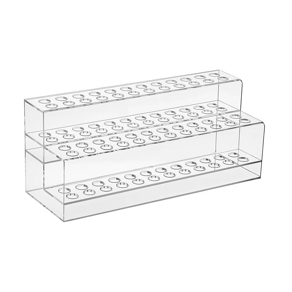 

48 Holes Clear Acrylic Pencil Rack Storage Shelf Organizer Stationery Display Stand Makeup Brush Art Brush Shelf Desk Organizing