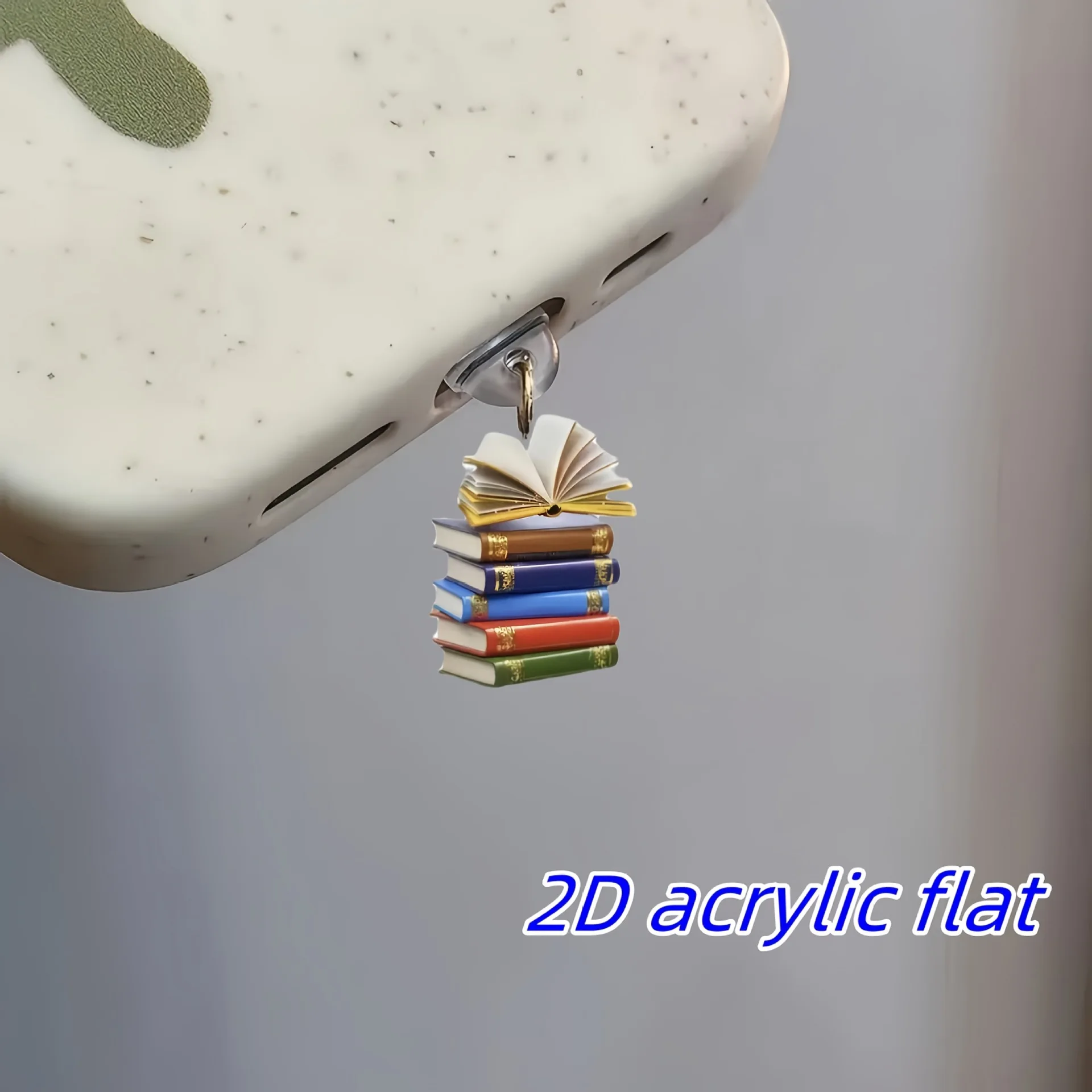 Милый 2D плоский акриловый красочный книжный узор, пылезащитная заглушка для мобильного телефона, аксессуары, украшения для IPhone Samsung Type-C, пылезащитный чехол