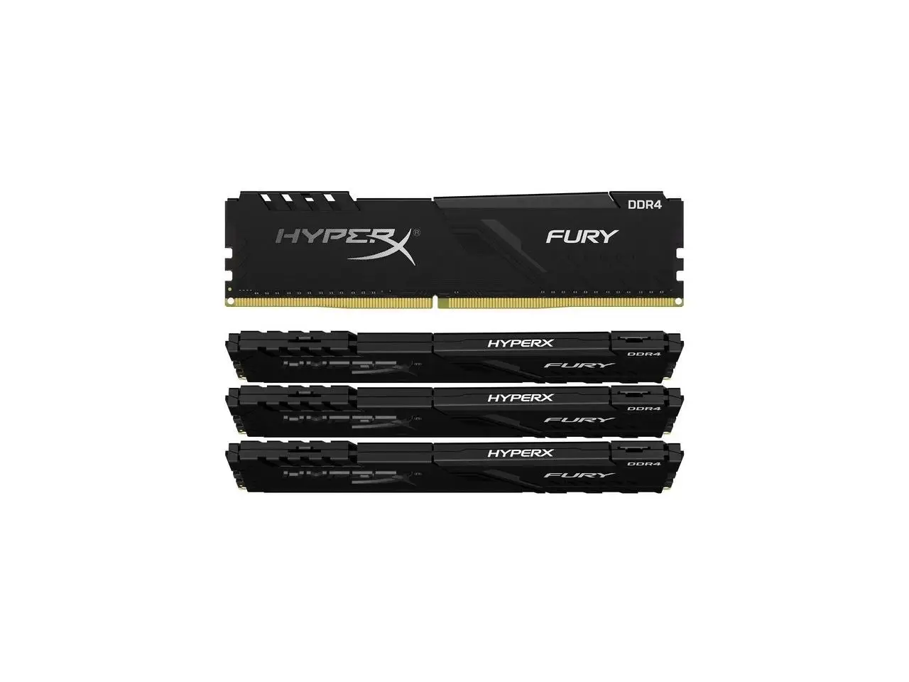 HyperX FURY KIT – mémoire de serveur d'ordinateur de bureau, modèle DDR4, capacité 8 go 16 go 32 go, fréquence d'horloge 2400/2666/3200/3600MHz, RAM, DIMM, double canal, PC4-25600/21300