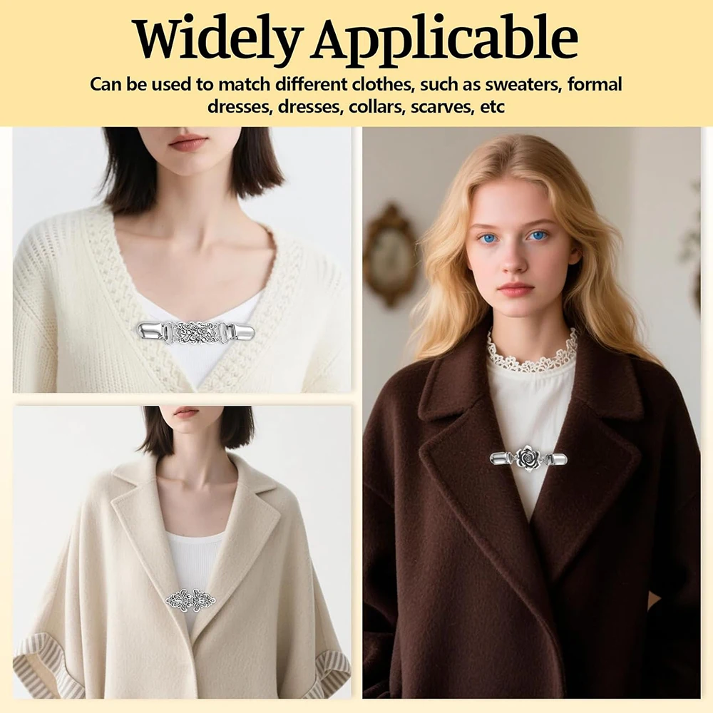 Clips de pull rétro, pinces vintage pour robes, clips pour l'arrière des chemises, pinces pour châles, pour différents vêtements féminins