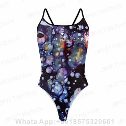 Love The Pain Women Sexy Back Shoulder -length Swimsuit Beach Bathing Suit Swimming Pool Long Time Training Comfort Swimsuit