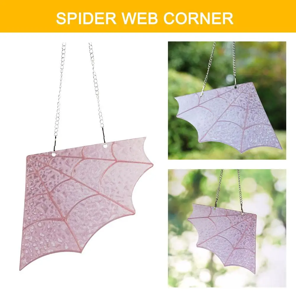 Spiderweb Topper para puerta, telaraña teñida, acrílico, ventana, marco de puerta colgante, adorno para vacaciones, dormitorio, sala de estar