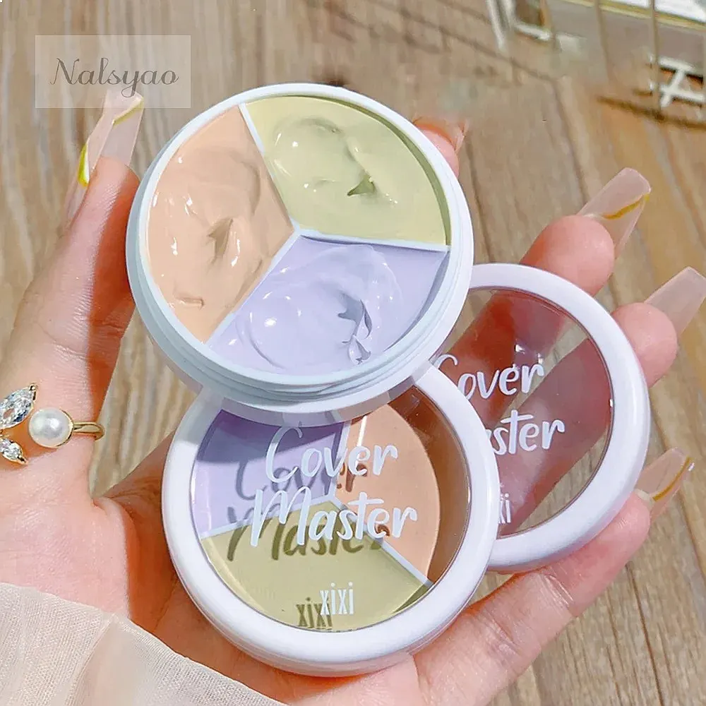 Lightweight Long-lasting Three-color Concealer Cream Cover Facial Spots Acne Marks Dark Circles Contour