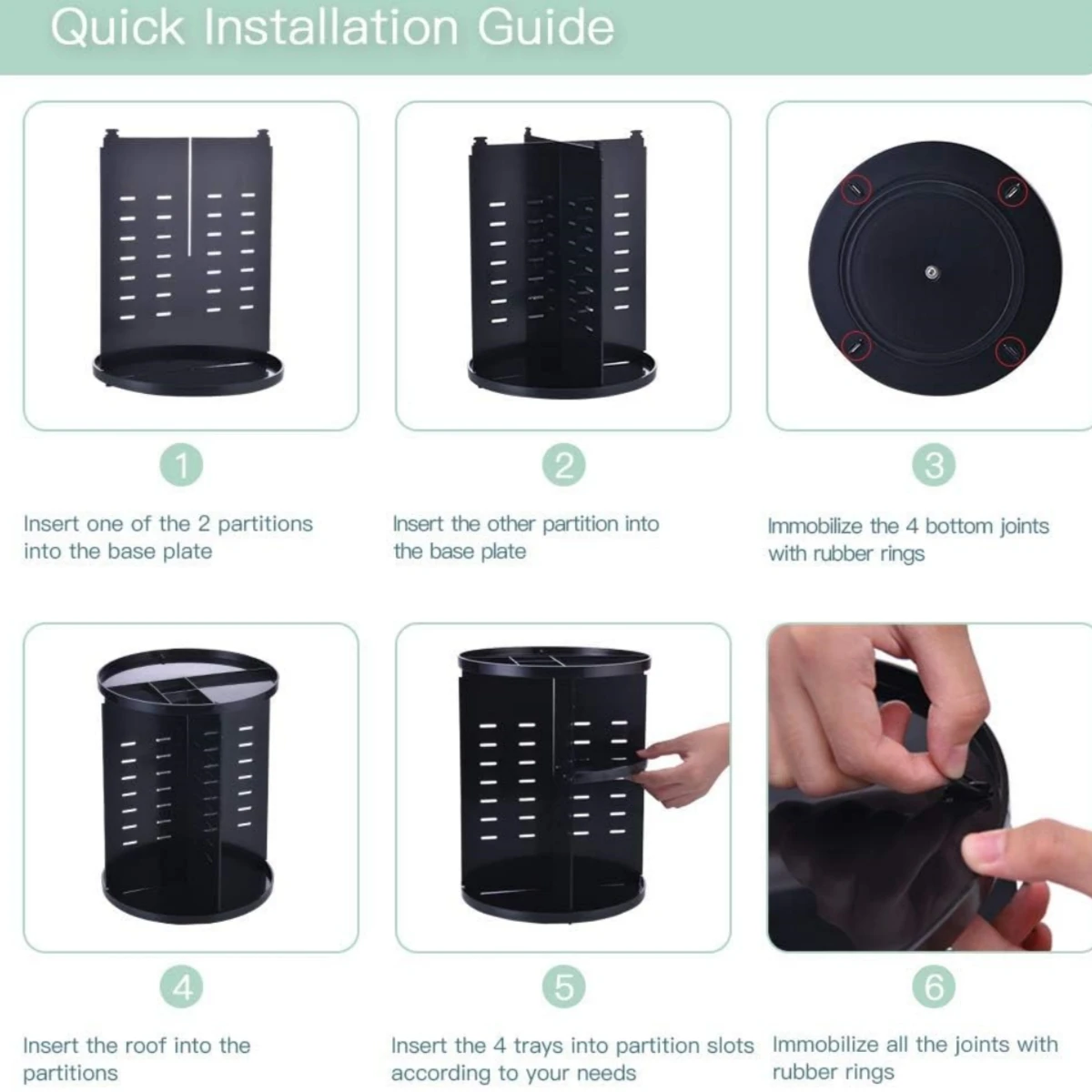 360インチ回転式メイクアップオーガナイザー、化粧品、カルーセル、カウンタートップとバスルーム用の収納棚、クリア、1個