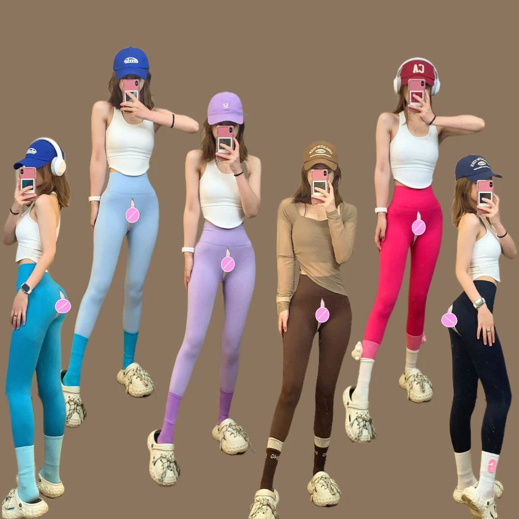 Pantaloni da cavallo per sesso all'aperto Pantaloni sportivi da fitness da donna Pantaloni da club da palestra da corsa sexy Leggings push hip pesca Pantaloni hotpants esotici da discoteca