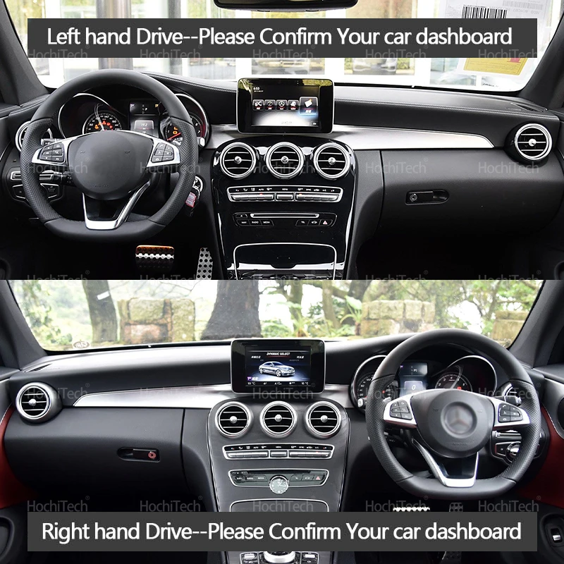 Car Non Slip Mat Suede Leather Car Dashboard Cover Mat Dashmat Protect Carpet for Mercedes Benz C-Class W205 C-Klasse 2015-2020