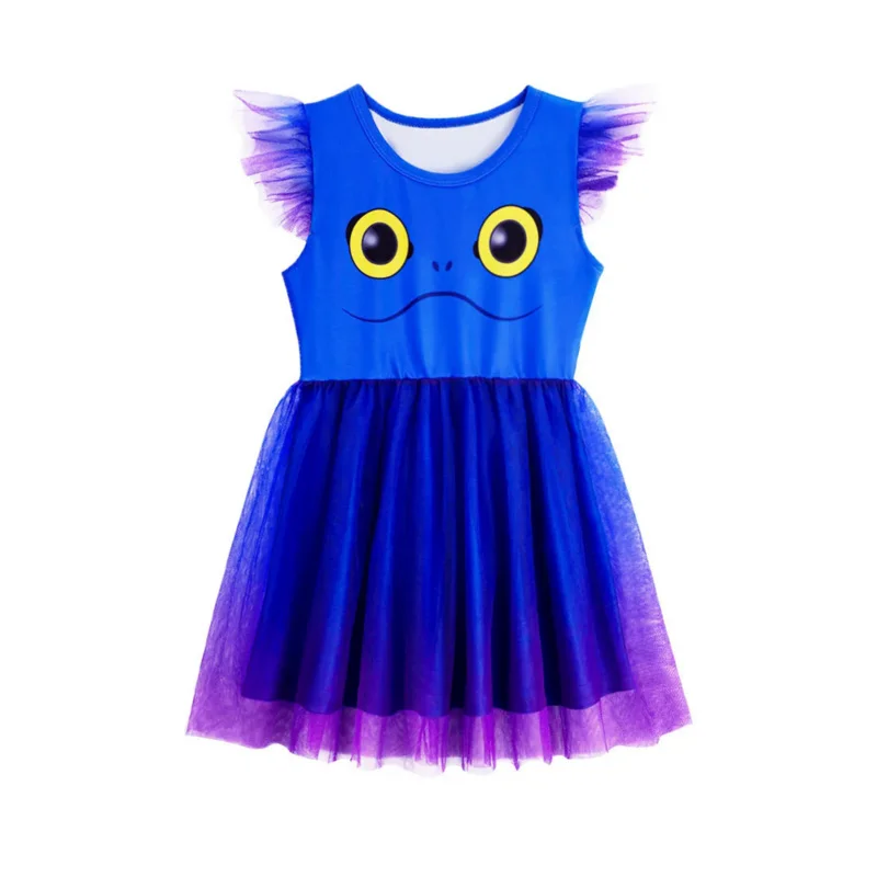 Girls The Sea Beast Cosplay Skirt Kids Christmas Halloween Royal Blue Tulle Fancy CarnivalDress