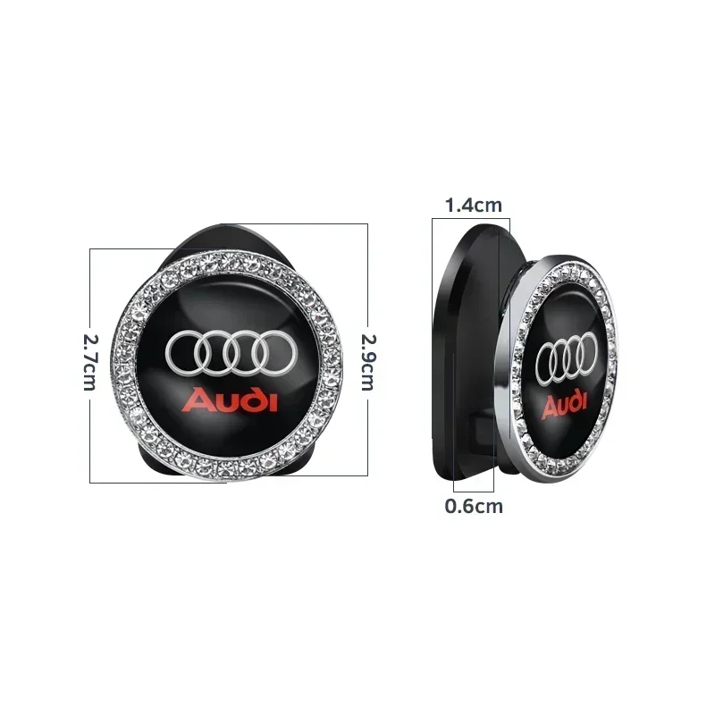 2pcs Car Emblem Small Hooks Multi-function Adhesive Hanging Hooks For Audi Sline A1 A3 A4 A5 A6 A7 A8 B8 B9 B6 C6 Q2 Q3 Q5 Q7 Q8