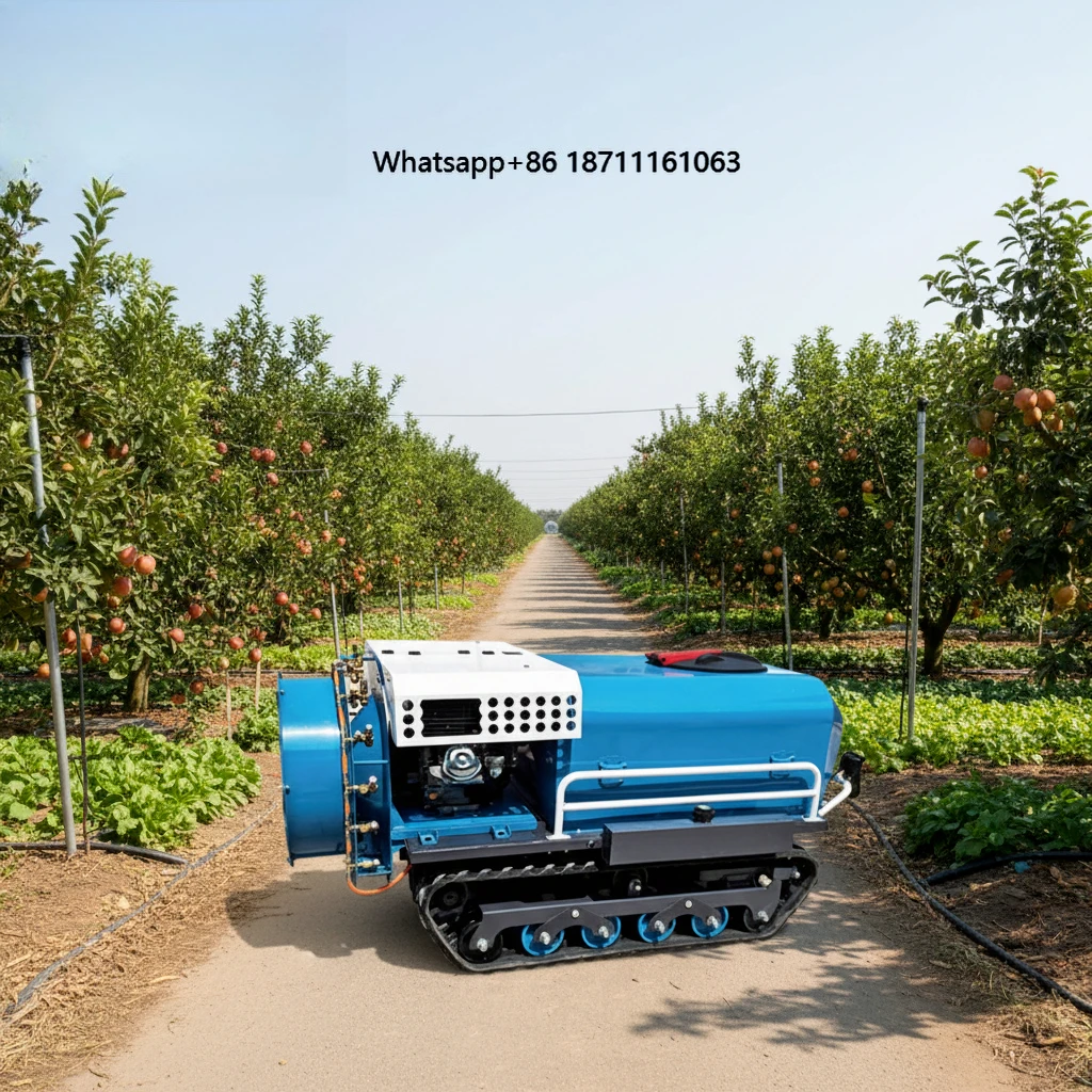 Smart Farmland Orchard Remote Control Crawler Robot Agricultural Motorized Sprayer Air Mist Blower Farm Sprayer