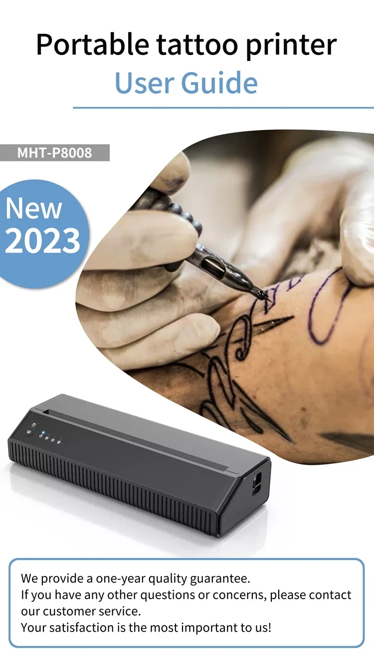 MHT-P8008 Bluetoothportable tattoo printer machine tattoo transfer stencil machine bluetooth tattoo stencil printer