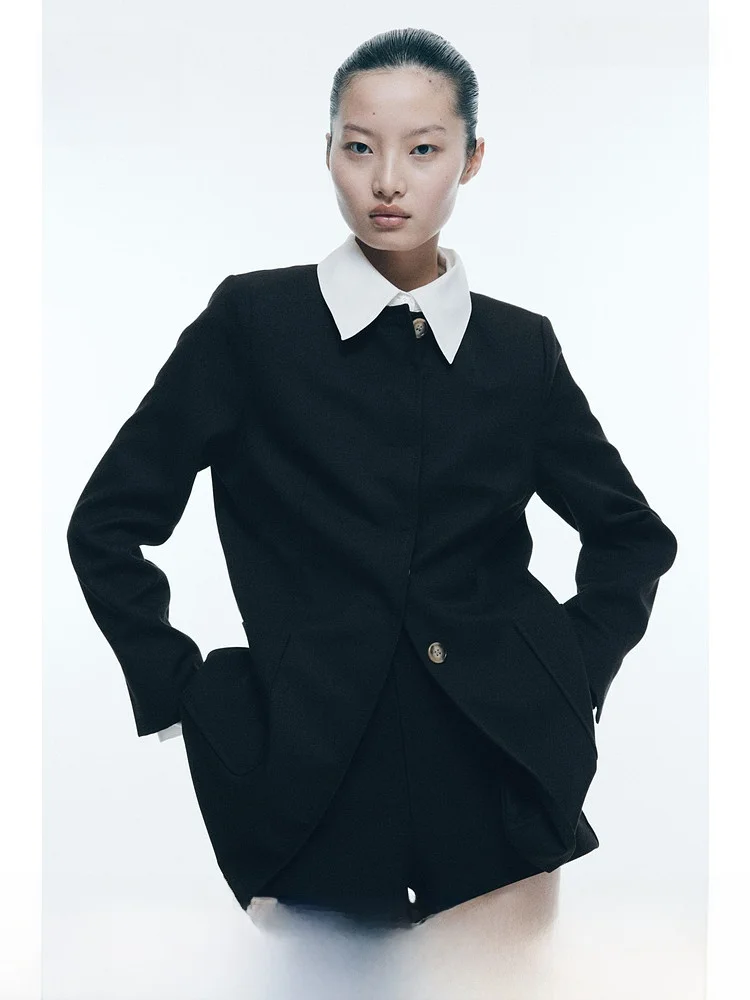 

Женская приталенная куртка H&M 1277704, летняя коллекция, полиэстер 67%, вискоза 33%, короткая верхняя одежда, модная женская одежда