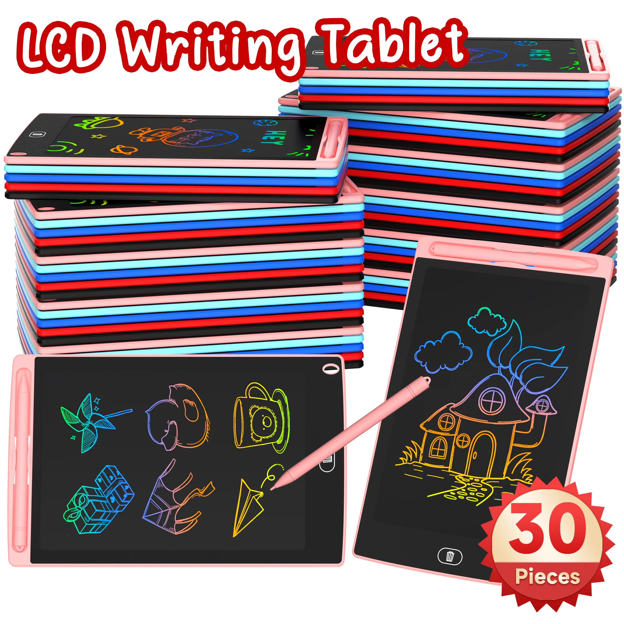 30 Uds. De tabletas de dibujo LCD de 8,5 pulgadas, pizarra mágica, herramientas de arte, pintura, aprendizaje y juguetes educativos, regalos para niños