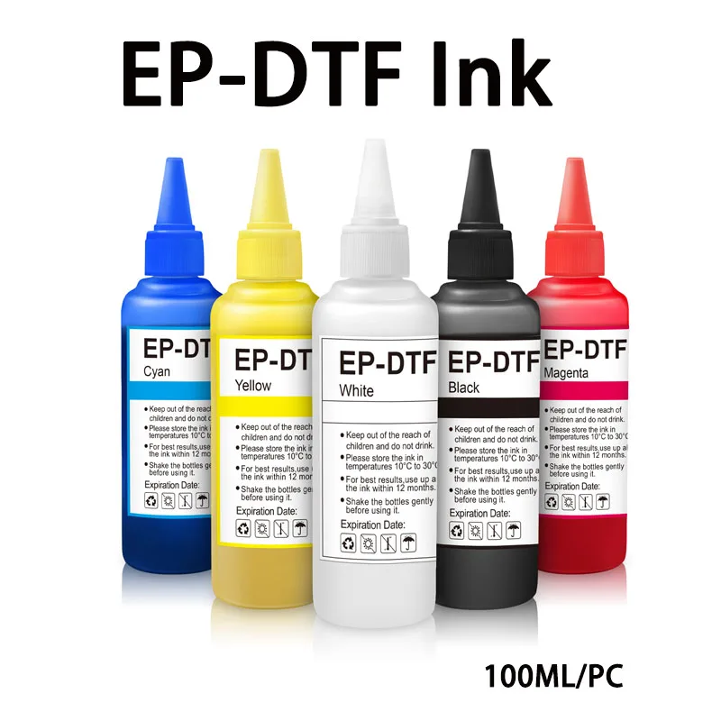 EP-DTF Ink 100ML Direct to Transfer Film Ink For Epson Print Head I3200 XP600 TX800 L1800 1390 L805 All DTF Ink Printing
