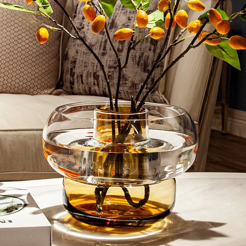 Fish tank flower device, personalized creative flower arrangement, fish tank dual-purpose glass bottle, modern Nordic style