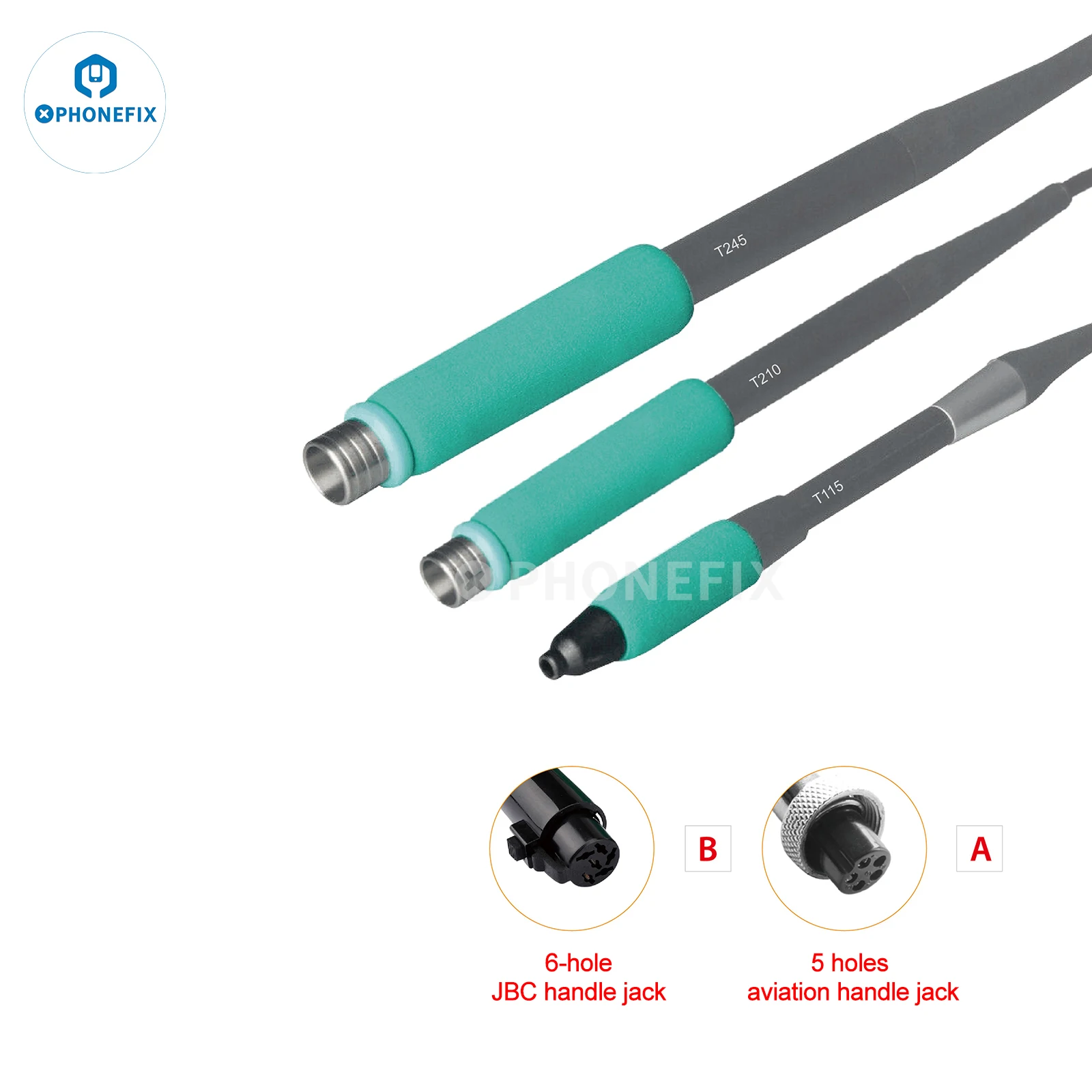 Imagem -06 - Ferro de Solda Universal Handle T115 T210 T245 Pin 6pin Compatível para Jbc Aixun Sugon Aifen Ferro de Solda Elétrica Estação