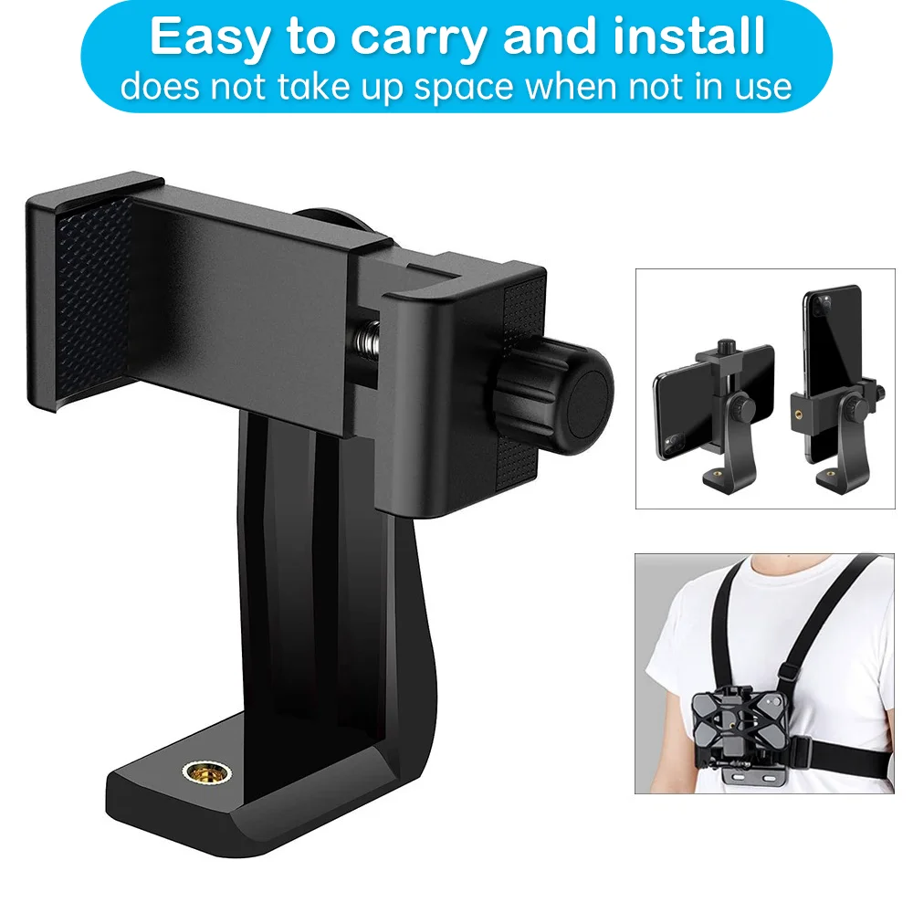 360 Degree Phone Holder Vertical Horizontal Tripod Phone Clip With 1/4 Screw Cellphone Holder Tripod Mount Desk Tripod Adapter