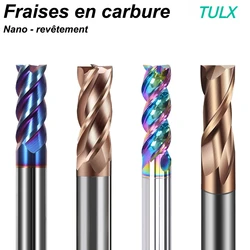 TULX 1pc fresatrice per metalli in lega dura 2/3/4 fresa in metallo duro per flauto per fresa in alluminio tagliata fresa CNC Fraise Carbure Tool