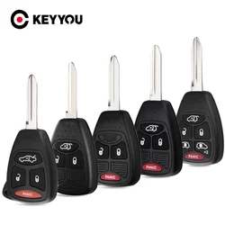 KEYYOU Car Key Shell Case 2/3/4/5/6 Buttons for Chrysler Pacifica Aspen 300 Dodge RAM Caravan Jeep Commander Grand Cherokee