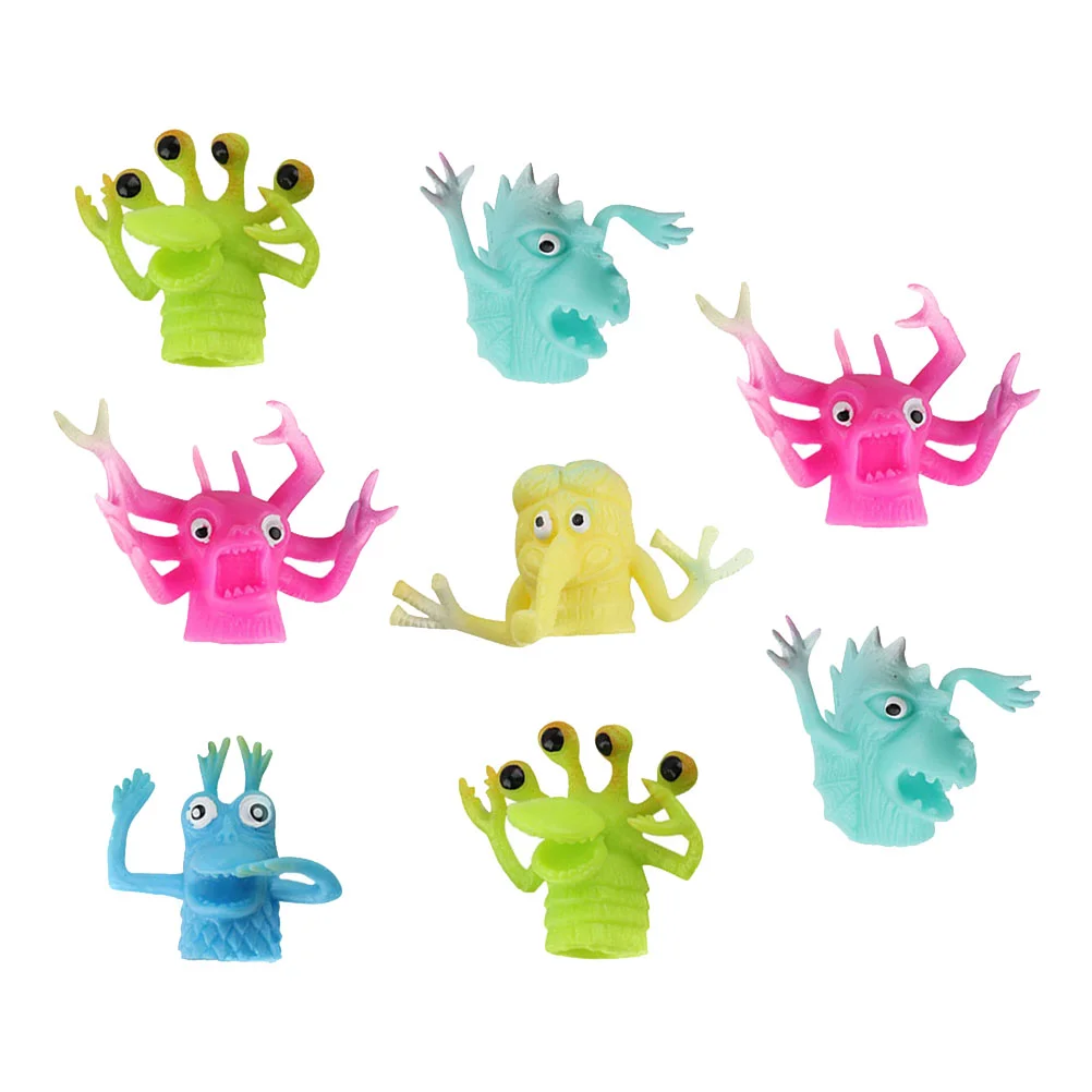 8 Pcs Puppet Gloves Lovely Finger Dolls Children Toys Kids Puppets Toddler Cartoon Appeasing