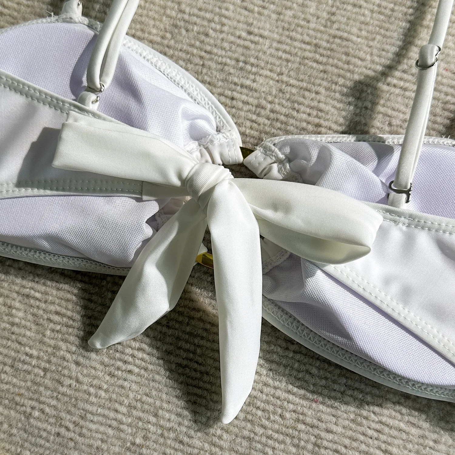 bikini sexy con anello in metallo set due pezzi cravatta posteriore costumi da bagno a vita alta costumi da bagno costume da bagno costumi da bagno biquini tankini