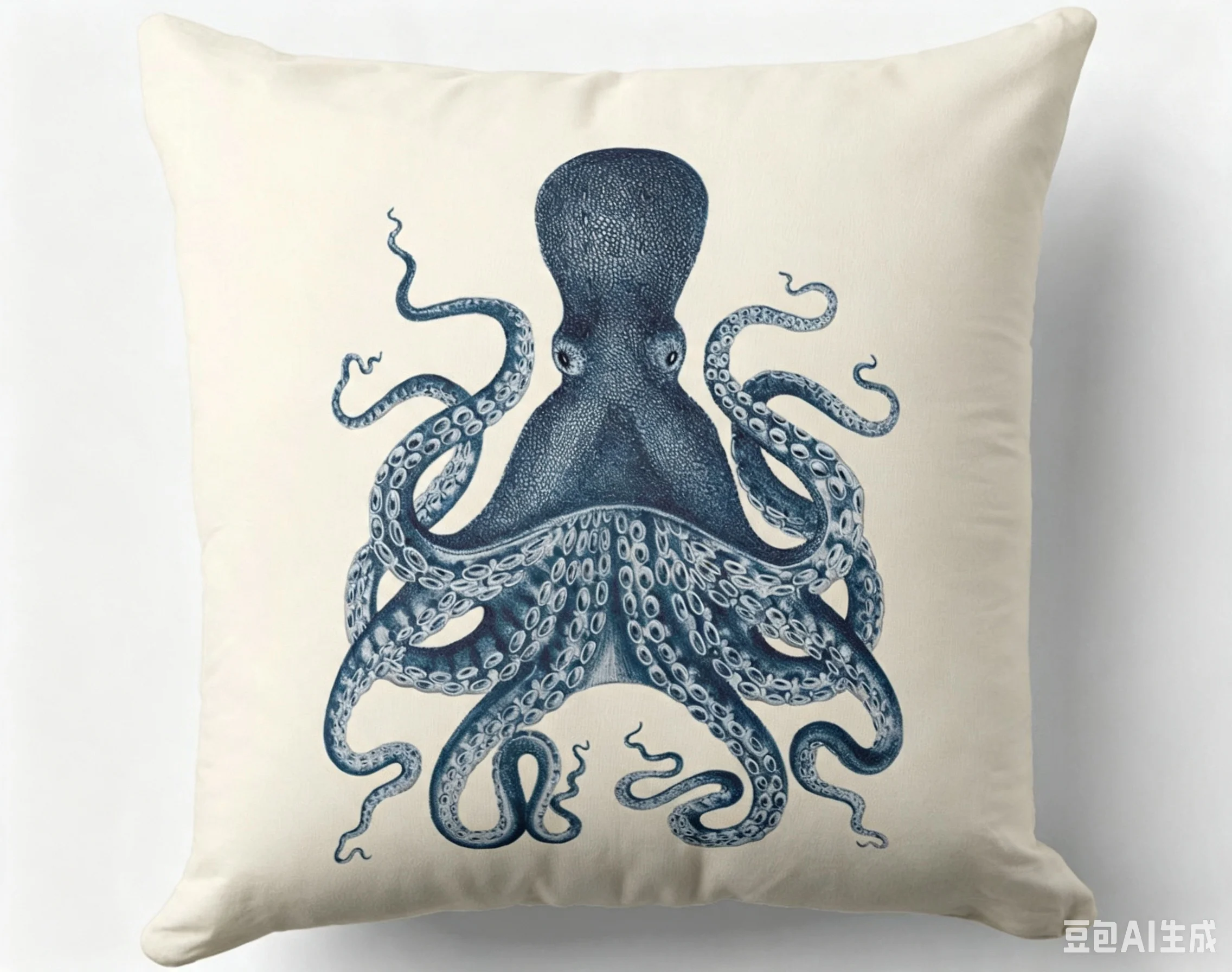 1pc Navy Blue Coastal Nautical Sea  Throw Pillow Cover 2D Double-Side Print Polyester Cushion Case for Home Sofa Housewarming G