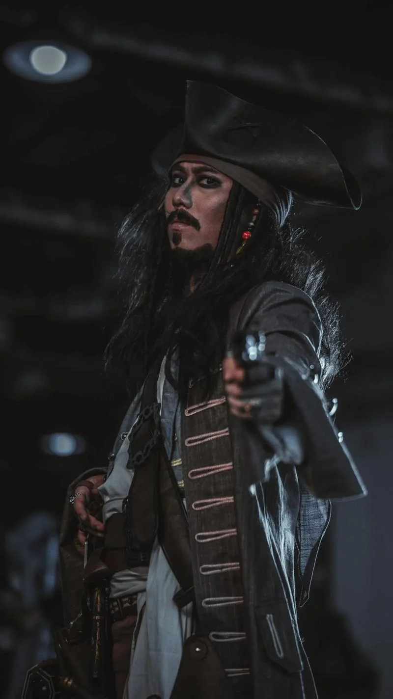 

Adult Men Pirates of The Caribbean Jack Sparrow Cosplay Full Set Costume Halloween Adult Suits