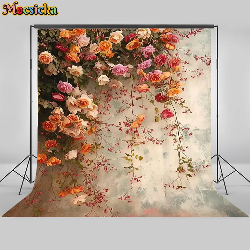 Абстрактное искусство фон для фотосъемки в стиле бохо красочные цветы украшения женский портрет новорожденного фоны студийный реквизит