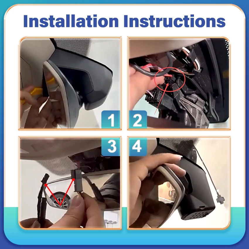 For Volkswagen VW Touareg 2019-2025 OEM 4K UHD 2160P Car DVR Dash Cam Camera Night Vision Recorder Plug and Play