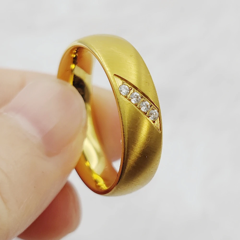 Exclusive Handmade Matte Golden Couples Wedding Engagement Rings For  Women Ladies Love Alliances Finger Ring