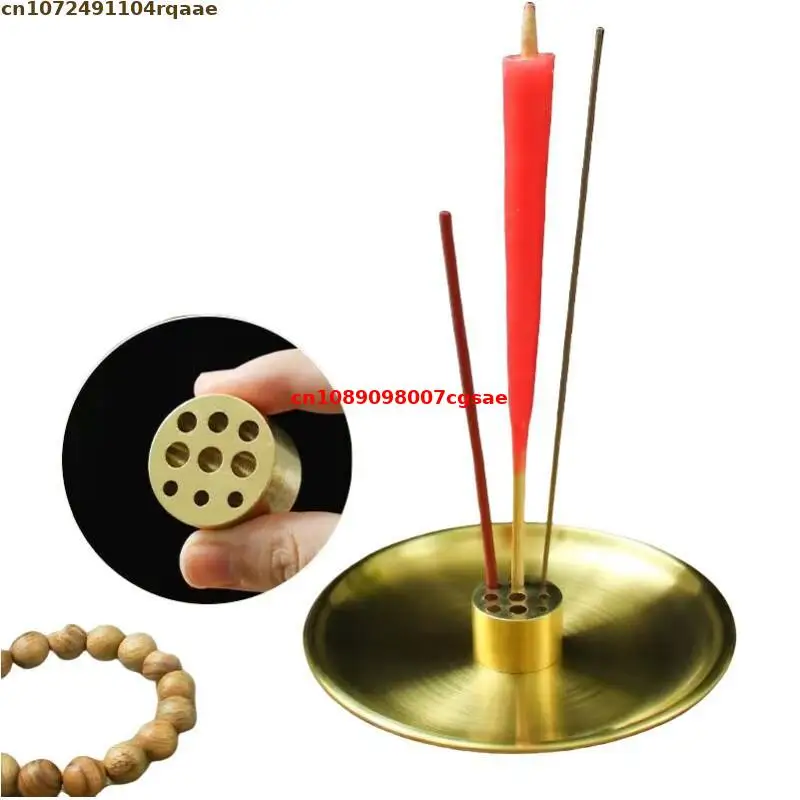 Portable 9 Holes Incense Insert Brass Incense Burner Multi Purpose Incense Holder Home Office Teahouse Zen Buddhist Supplies