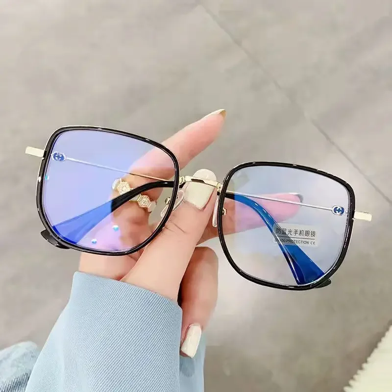 Fashion Women Men Metal Spectacles Clear Glasses Optical Eyeglasses Square Transparent Lens Unisex Anti Blue Light Glasses