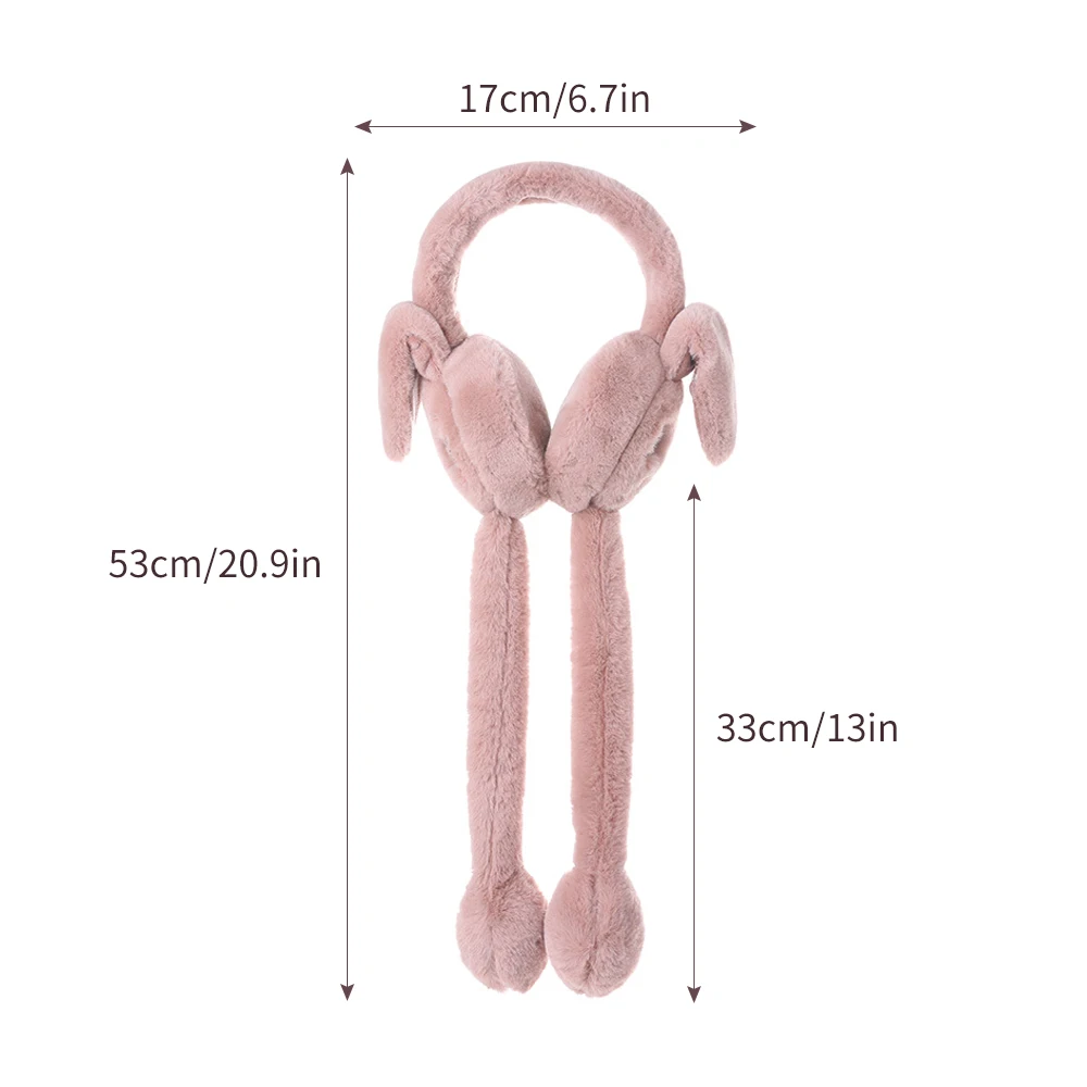 1Pcs Ladies Plush Autumn And Winter Warm Earmuffs Lovely Air Bag Rabbit Ears Cold soft Comfortable Earmuffs Daily Wear