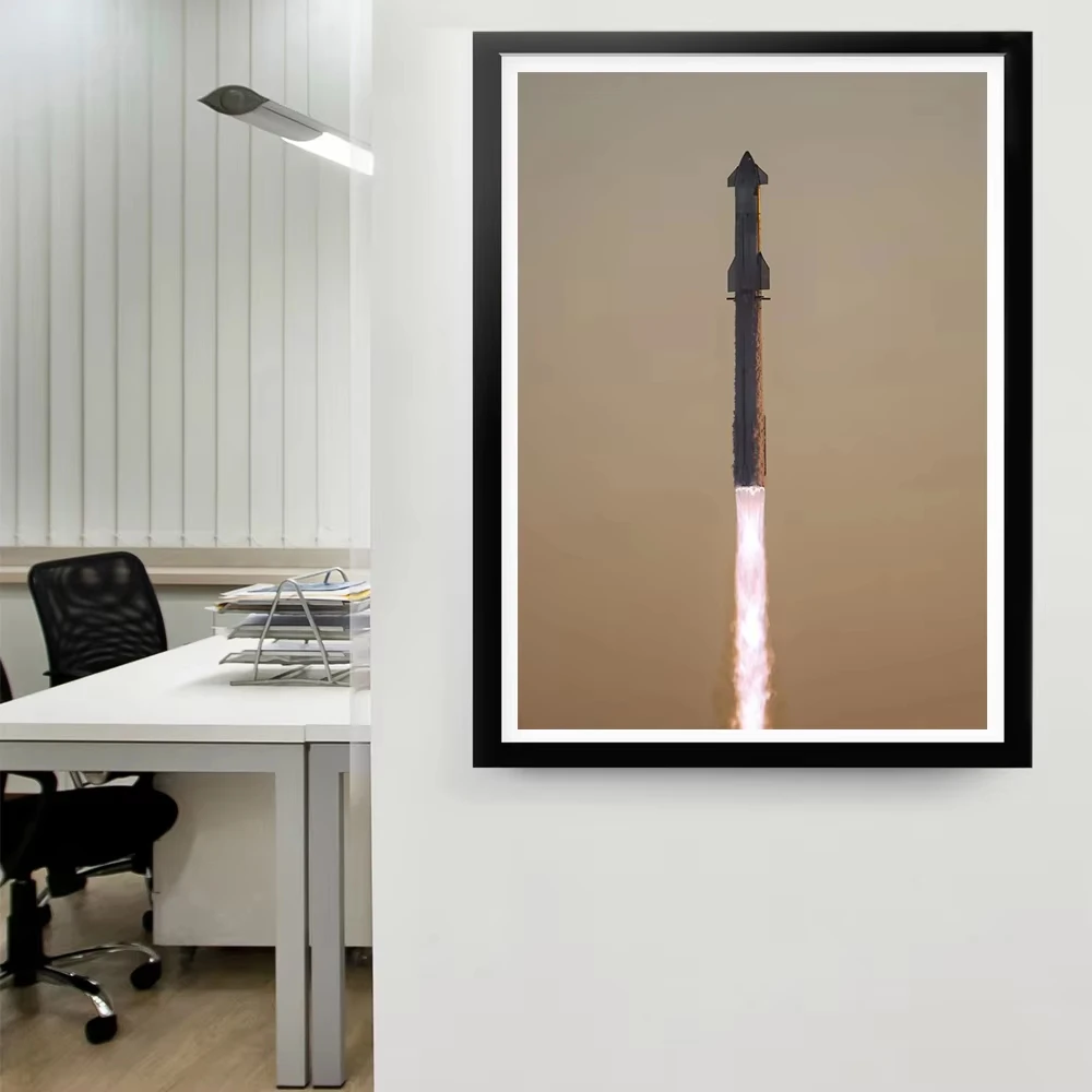 Real Photos of Spacex Starship Prints Canvas Poster Aviation Technology Wall Art Decor Rocket Art Photos Wall Art Decoration