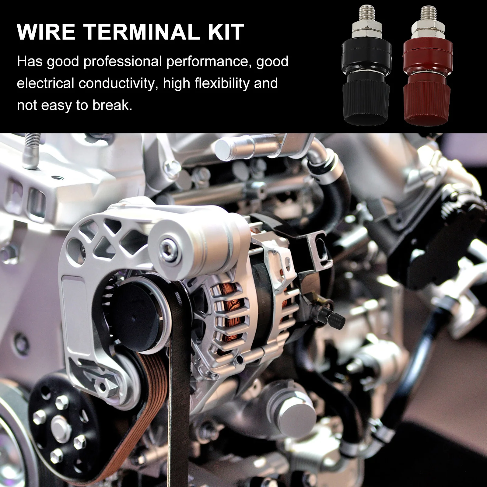 

4pcs Terminal Kit Nickel-Plated Copper Core Durable Marine Post High Conductivity Wire Adapter Generator Power