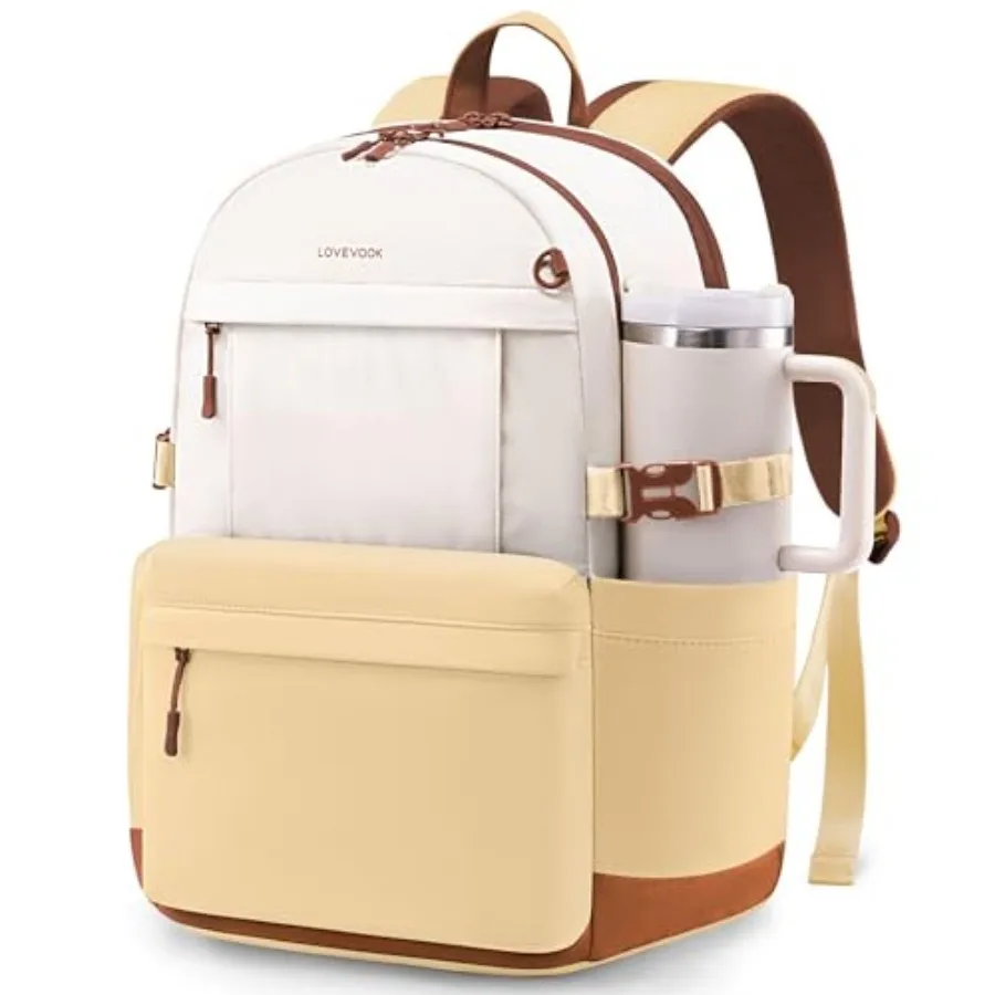 

Laptop Backpack for Women with Giant Tumbler Holder, Laptop Computer Bag Travel Backpack Purse, Waterproof Work Busess Backpack