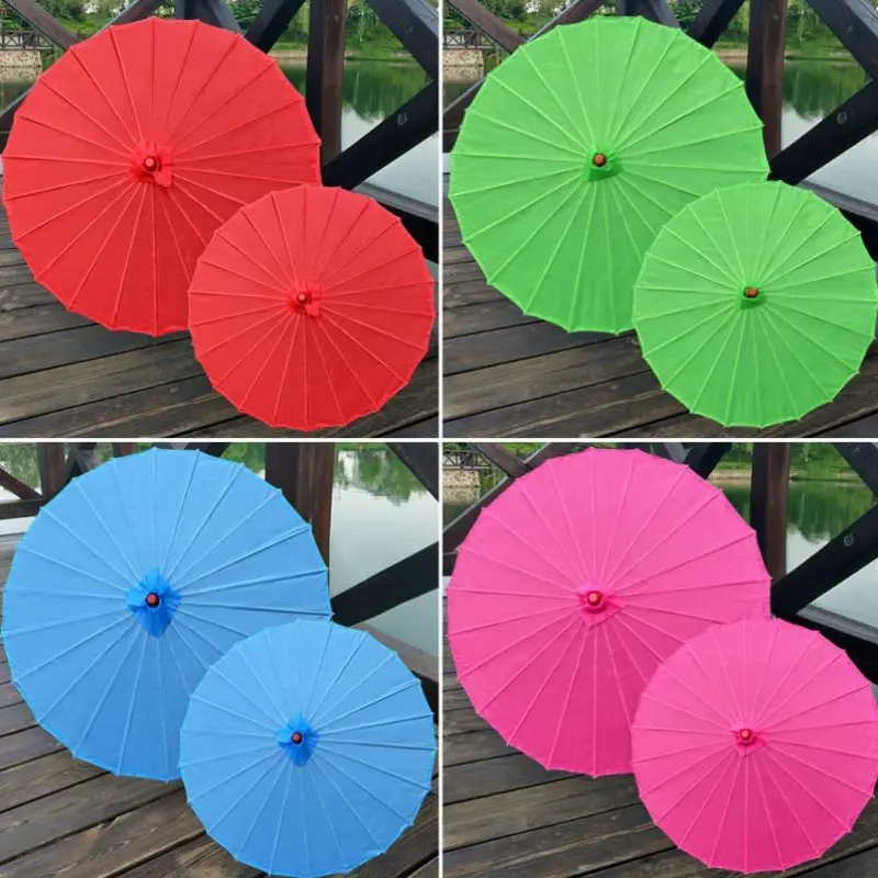 Diameter 20cm 30cm 40cm 60cm China Handmade solid color paper umbrella Outdoor wedding Party thanksgiving decorations for home