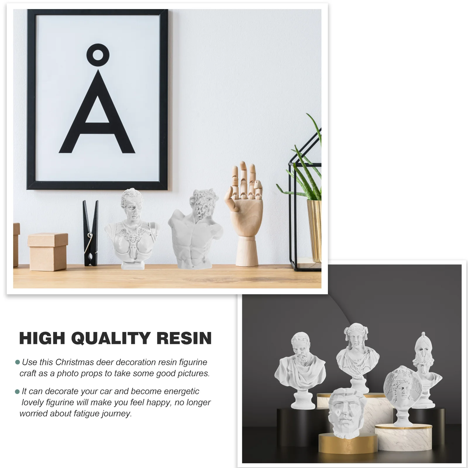 

10Pcs Greek Mini Resin Sculptures Desktop Adornments Artistic Table Ornament Decoration Mini Resin Sculptures Statue