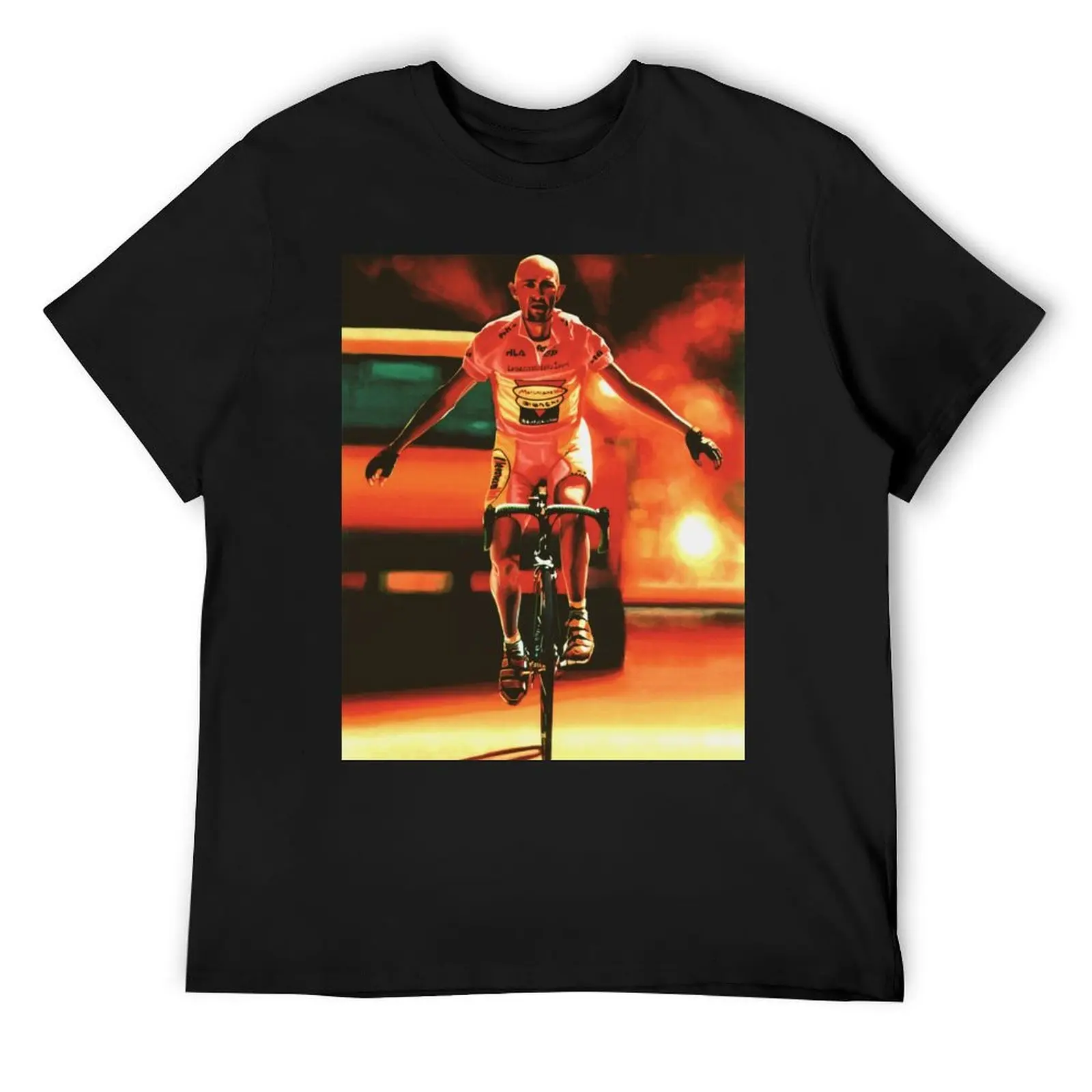 Marco Pantani Painting T-Shirt blue archive oversized t shirt mens t shirts top quality